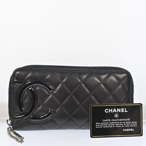 ❤️CHANEL Cambon Black Leather Wallet/Clutch❤️ - Picture 1 of 16